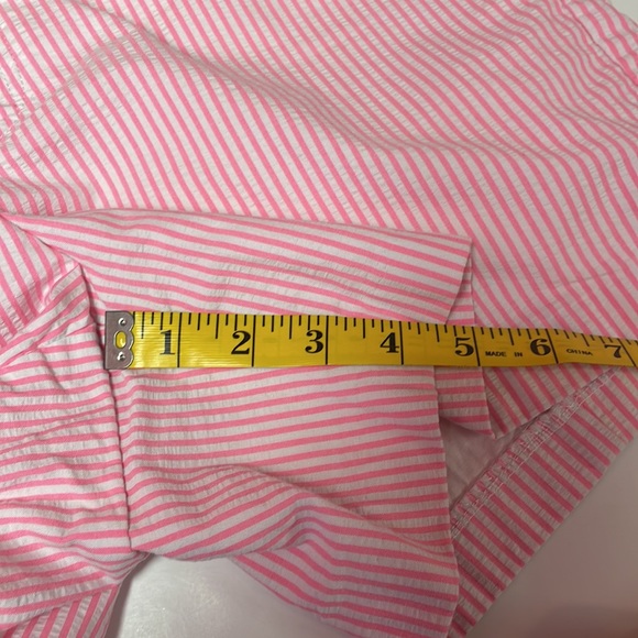 Lilly Pulitzer Womens shorts 10 pink white striped Kelly seersucker pink tropics - Picture 10 of 10